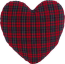 Tartan Heart Shaped Christmas Cushion Assorted