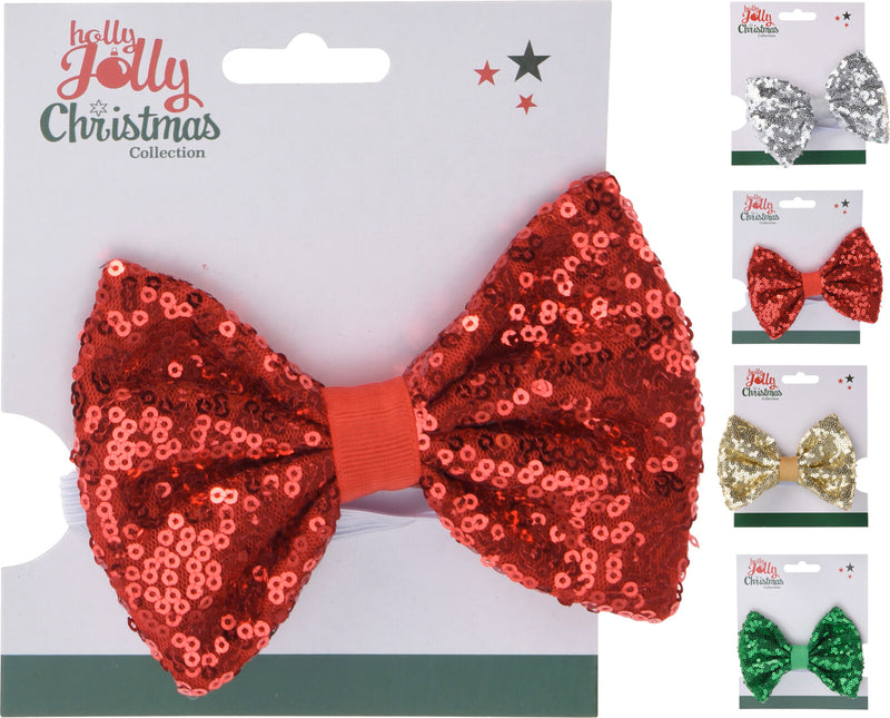 Sequin Christmas Bow Tie Assorted