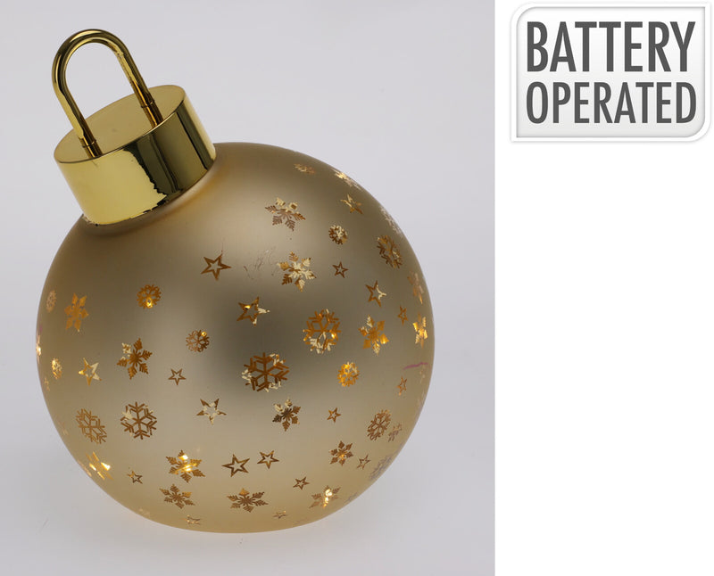 LED Christmas Bauble 15cm - Gold