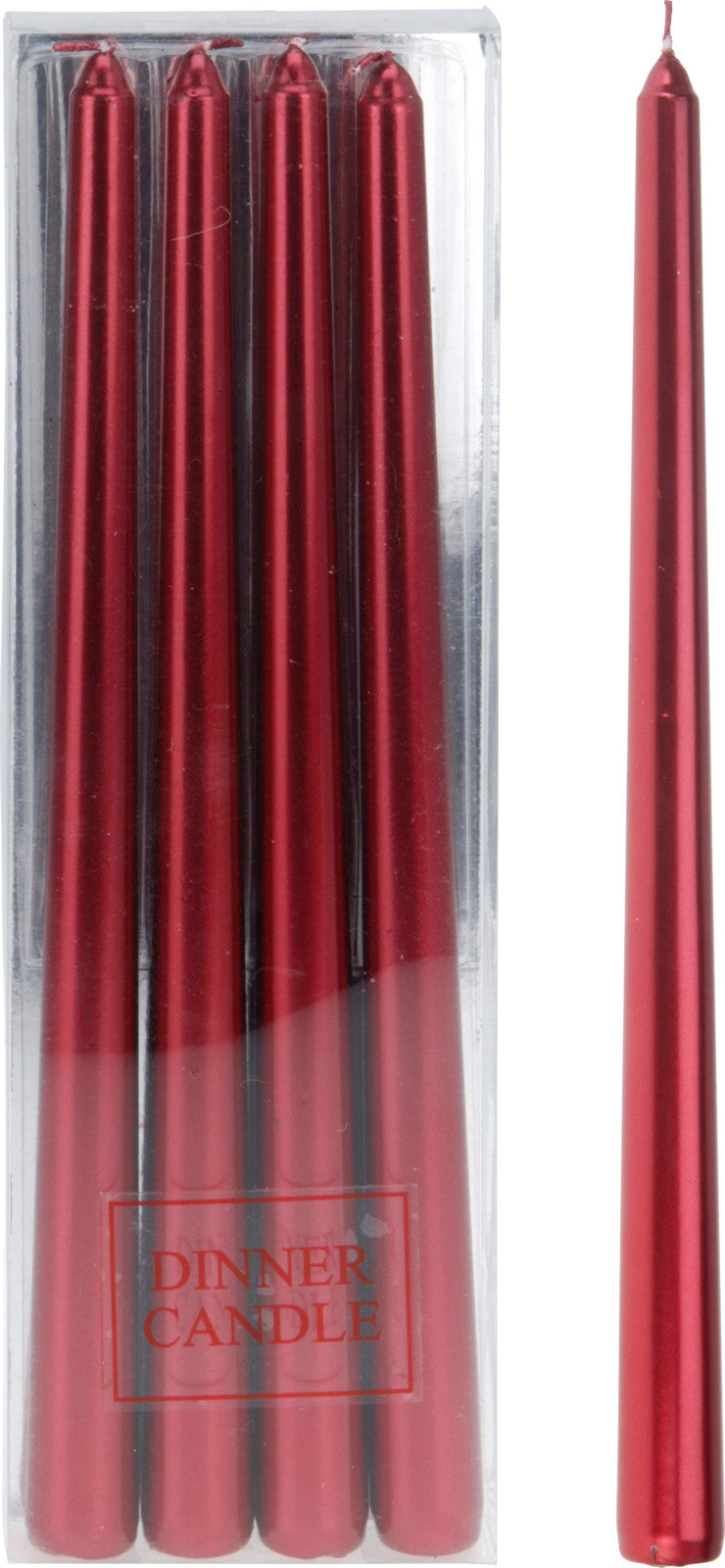 Tapered 10in Dinner Candle 4pk - Red
