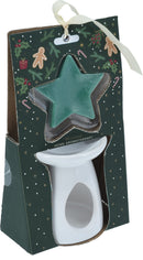 Festive Oil Burner With Wax Melt - Assorted