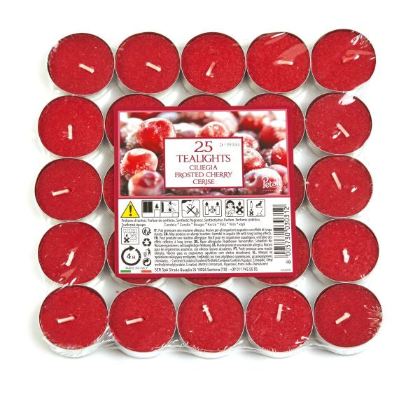 Aladino Tealights 25pk - Frosted Cherry