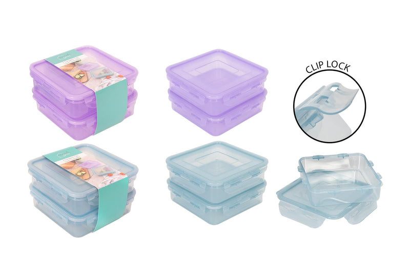 Clip Lock Square Sandwich Container 2 Pack – JAC Stores IOM