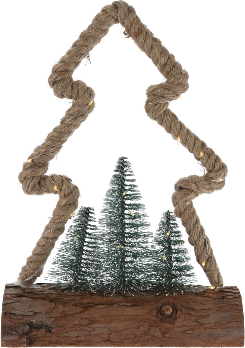 Christmas Tree Display With Jute Rope Assorted