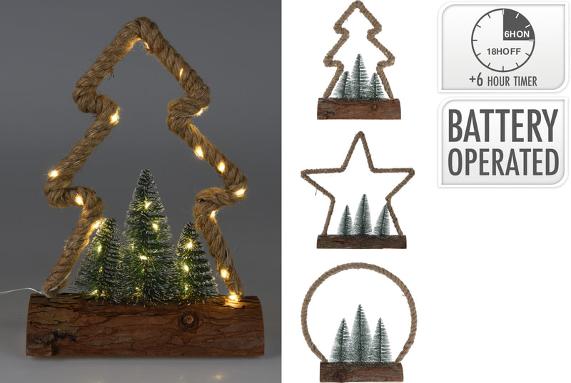 Christmas Tree Display With Jute Rope Assorted