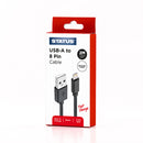 USB A to 8 Pin Sync & Charge 2m Braided Cable