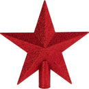 Glitter Star Christmas Tree Topper - Red