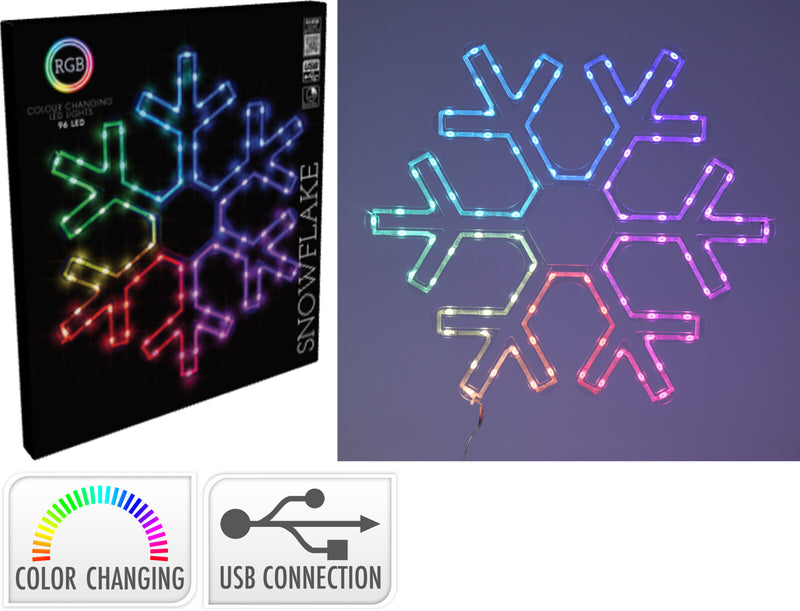 LED Snowflake Light Multi Coloured