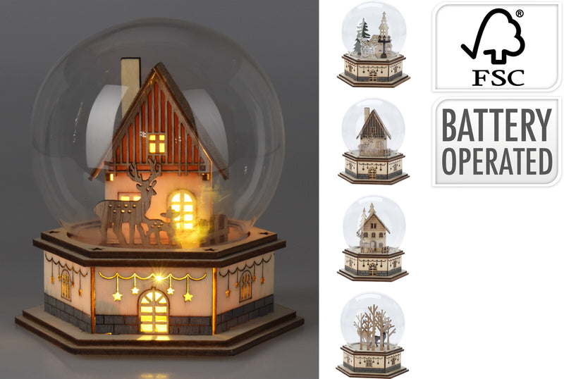 Light Up Dome With Christmas Scenery Assorted