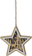 LED Wooden Hanging Decoration Assorted