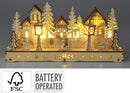 Wooden Christmas Village Scene With LED