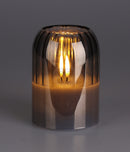 LED Candle In Grey Glass 10cm
