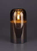LED Candle Amber Glass 12.5cm