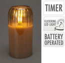 LED Candle In Amber 7.5cm x 15cm