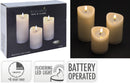 LED Battery Operated Candle Set Of 3 - Ivory