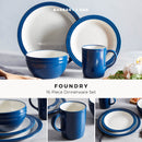 Foundry 16 Piece Blue Dinnerware Set