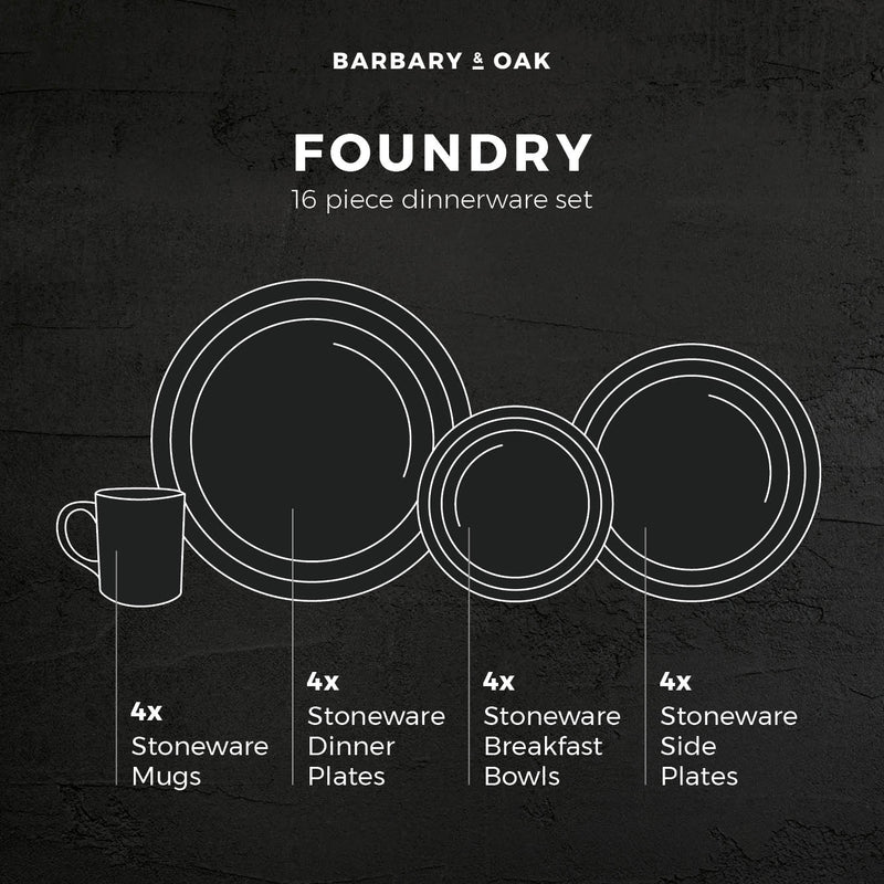 Foundry 16 Piece Blue Dinnerware Set