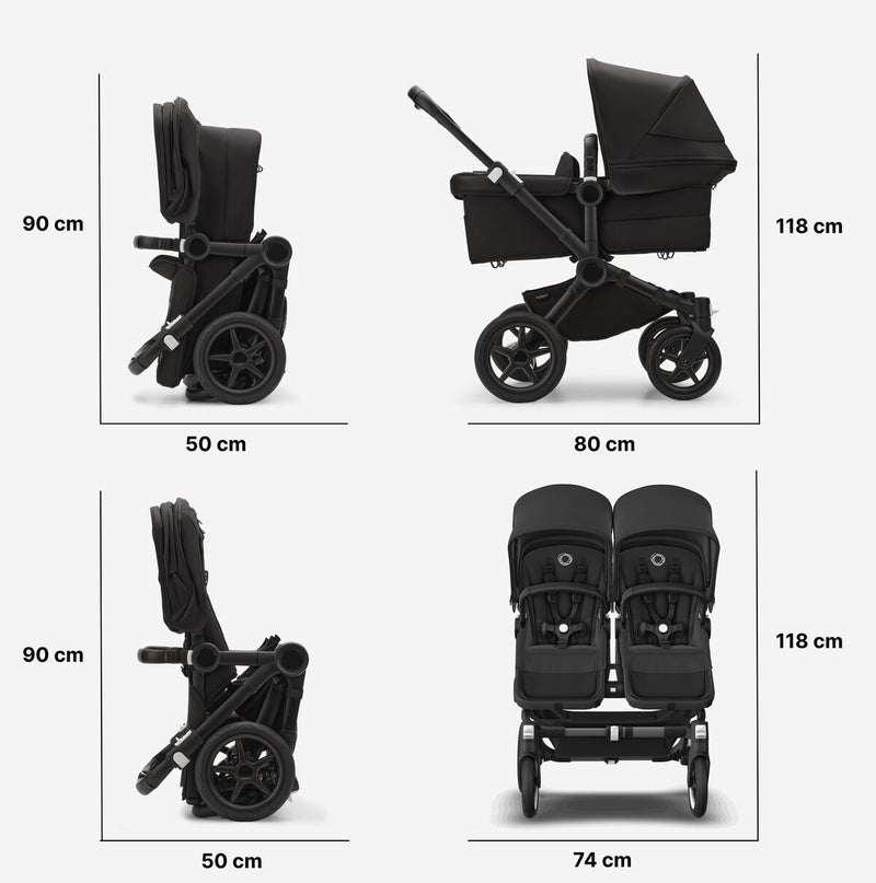 Bugaboo donkey duo grey melange black frame on sale