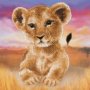 Crystal Art Card 18cm x 18cm - Lion Cub