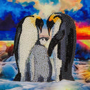 Crystal Art Card 18cm x 18cm - Penguin Family