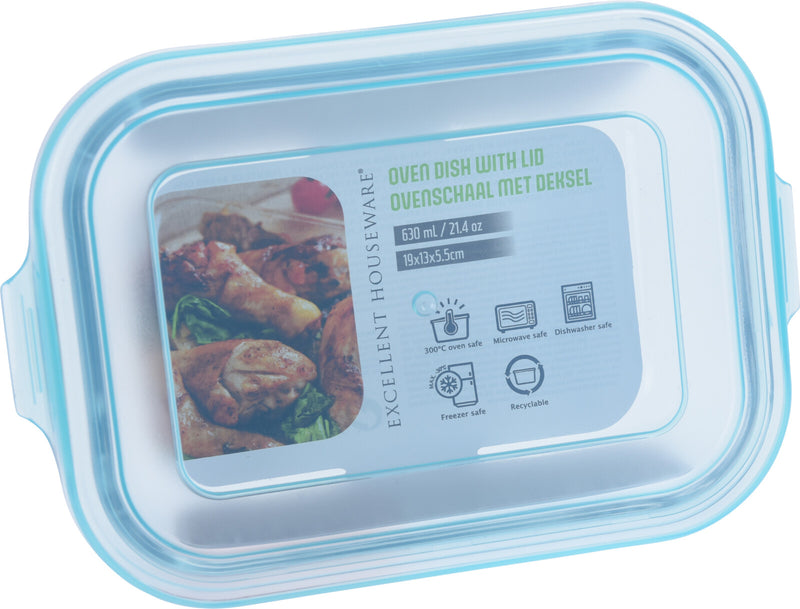 Rectangle Glass Food Storage Container 630ml