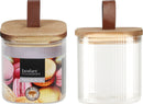 Ribbed Storage Jar With Wooden Lid - 750ml