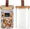 Ribbed Storage Jar With Wooden Lid - 1150ml