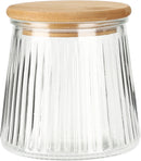 Ribbed Glass Jar & Lid 680ml