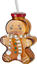 Gingerbread Drinking Glass With Straw