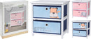2 Drawer Storage Cabinet - Assorted Colours
