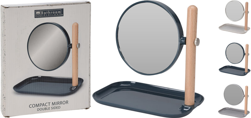 Double Sided Mirror With Tray - Assorted