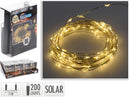 Solar Silver Wire Lights 200 LED - Warm White