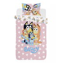 Bluey Pink Hearts Single Duvet Set