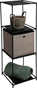 Rack with 3 Fabric Shelves