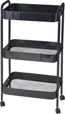 3 Tier Kitchen Trolley - Black