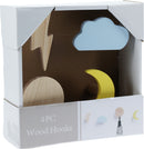 Wooden 4 pack of Coat Hooks