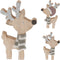 Wooden Reindeer With Glitter Assorted