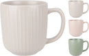 Ribbed Stoneware Mug 3 Assorted Colours