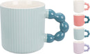 Bubble Handle Mug 340ml Assorted