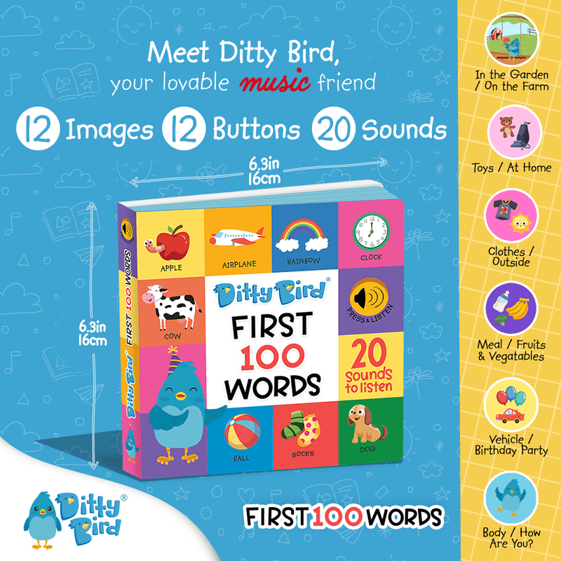 Ditty Bird First 100 Words Sound Book