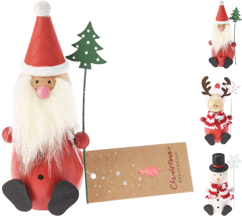 Wooden Christmas Character Sitting Assorted