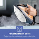 Geepas Black & Gold Steam Iron 1800W