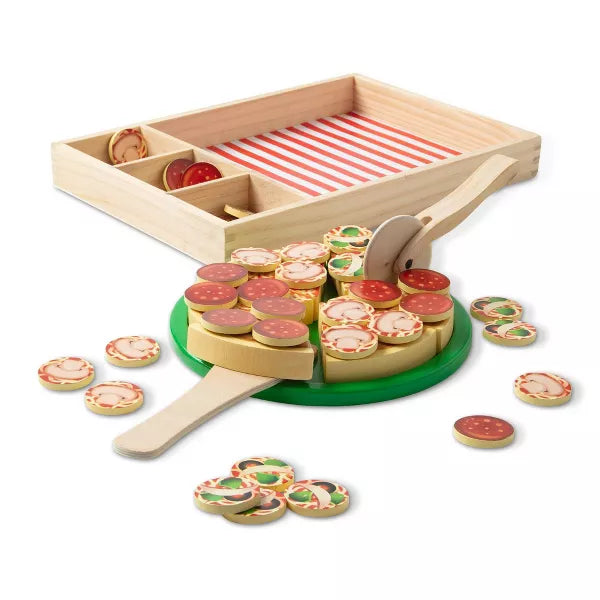 Melissa & Doug Pizza Party Wooden Play Food Set