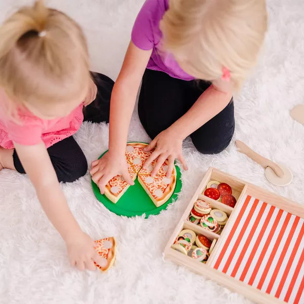 Melissa & Doug Pizza Party Wooden Play Food Set