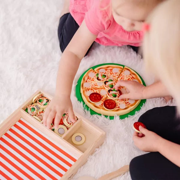 Melissa & Doug Pizza Party Wooden Play Food Set