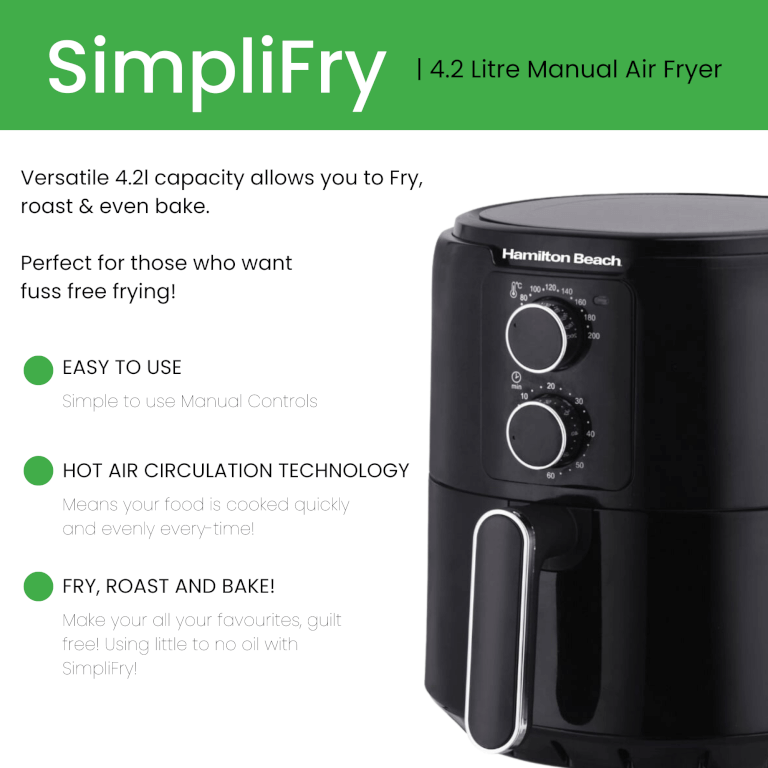 Hamilton Beach SimpliFry Manual Air Fryer 4.2L