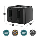 Essentials 4 Slice Toaster in Black from Hamilton Beach