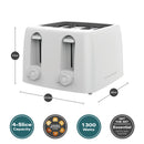 Essentials 4 Slice Toaster in White from Hamilton Beach