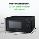 Hamilton Beach 20L Manual Microwave - Black