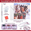 Crystal Art Card 18cm x 18cm - Jolly Horses